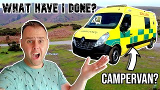 Buying An AMBULANCE To Convert Into A BUDGET CAMPERVAN LETS GO [upl. by Bred]