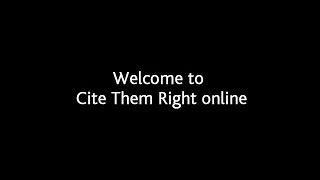 Welcome to Cite them right online [upl. by Phil]