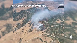 Fire burns vegetation in Casmalia [upl. by Castorina]