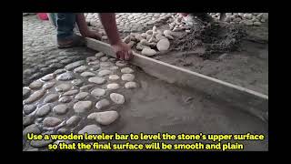 How to make river stone flooring for indoor home floor [upl. by Dahij]