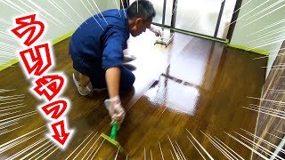 【フローリングが生き返る！ DIY 塗装】日焼けの色あせからのリペア｜色合わせと 水性カラーニスでペイントします [upl. by Lirrad]