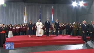 Podróż Apostolska Ojca Świętego Franciszka do Luksemburga Ceremonia powitalna [upl. by Leirad52]