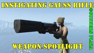 Fallout 4 Weapon Spotlights Instigating Gauss Rifle Gunners Plaza [upl. by Ariom725]