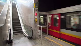 Poland Warsaw Słodowiec metro station 2X elevator 1X escalator [upl. by Cosmo829]