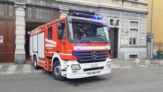 Partenza APS e ATRID Vigili del Fuoco Milano Dist Darwin Milano Fire Dept responding [upl. by Yeldarb618]