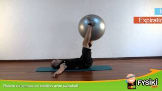 Relevé de jambes en rotation avec swissball [upl. by Dulcie]