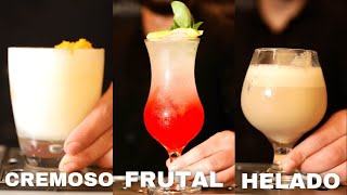 3 COCTELES CON VODKA  FRUTAS 🍊 HELADO 🍨 Recetas FACILES en CASA con limón naranja y coco [upl. by Erodeht728]