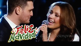 Michael Bublé Duet With Thalia  Feliz Navidad  LIVE [upl. by Ennaxxor]