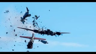 B 17 Mid Air Collision Dallas Air Show [upl. by Imalda]