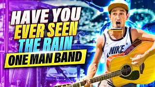 Have You Ever Seen The Rain in Sunlit Harmony ☀️ Button The Buskers Scenic OneMan Band Cover [upl. by Anatnom]