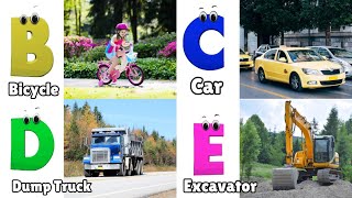 Vehicles ABC Song for Todders  Phonics for Kids  Alphabet Letters  Learn ABC for Kids [upl. by Lemmy]