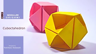 Modular Origami  Cuboctahedron designed by Toshikazu Kawasaki [upl. by Sall]