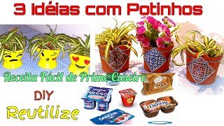 Diy  3 Idéias Fofas usando Potes de Plástico Acabou o Prime e agora RECEITA CASEIRA FÁCIL [upl. by Osborn]