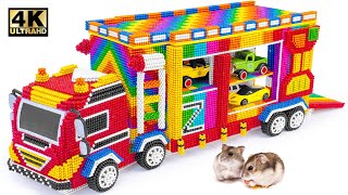 DIY ASMR  How To Make The SUPER CAR Transport Double Decker Truck From Magnetic Balls [upl. by Nirb]