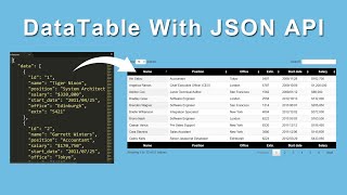 jQuery Data Table With JSON Data API  Invention Tricks [upl. by Filiano556]