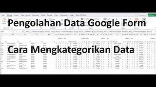 Pengolahan Data Google Form Menggunakan Excel  Pengkategorian [upl. by Merrie742]