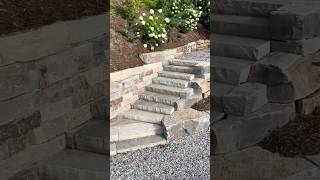 Pure Stone Paved Pathway and Retaining Wall  construction technique viralvideo shorts [upl. by Ylac938]