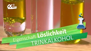 Eigenschaften von Ethanol  Löslichkeit  alpha Lernen erklärt Chemie [upl. by Lucy246]