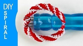 DIY Rubber Band Double Spiral Bracelet with Knitting Spool [upl. by Anertal]