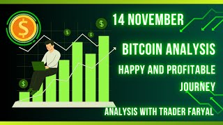 14 NOVEMBER BITCOIN LIVE ANALYSIS PRICEACTION nitcoin cryptotrading candlestickspattern [upl. by Ahseikal34]