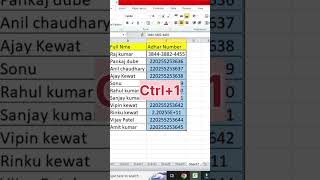 Excel Farmula for job interview l Data Entry course shortvideo excel trending excelshortcuts [upl. by Auqkinahs]