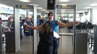 Airport security physical body check  pat down for female [upl. by Zena]