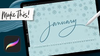 Easy iPad Wallpaper with Calendar in Procreate  PROCREATE FOR BEGINNERS [upl. by Anelyak]