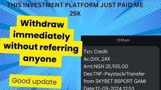 New paying investment app just paid me 25k  No referals needed to withdraw [upl. by Radburn]