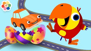 Aprende Palabras con Huevos Sorpresa  Vehiculos para Niños  Vocabularry  BabyFirst [upl. by Elocaj]