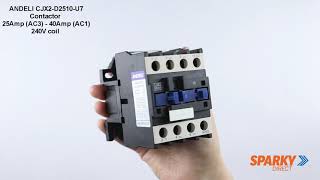 ANDELI CJX2D2510U7 Contactor  25Amp AC3  40Amp AC1  240V coil [upl. by Okihcim]