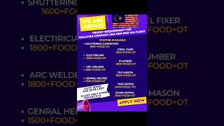 Malaysia 🇲🇾 jobs Vaccancy ● Top 9 Jobs ● Urgent Hiring Apply Now ● malaysia job jobseekers fyp [upl. by Ranzini]