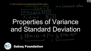 Properties of Variance and Standard Deviation Statistics Lecture  Sabaqpk [upl. by Estrin]