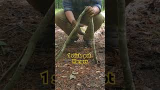 1 stick pot hanger survival bushcraft outdoors diy camping bedroll haversack woodsman [upl. by Cyn]