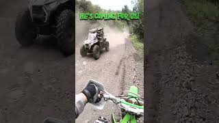 WATCH out for the side by side  2 stroke dirt bike  Husqvarna te150  Kawasaki kx250  AOAA [upl. by Derk]