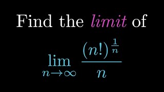 Find the limit of 1nn  n as n goes to infinity [upl. by Marylinda669]