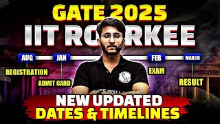 GATE 2025  IIT Roorkee  Official Change in GATE Exam Timeline  Important Dates  Form Open Date [upl. by Garibull268]