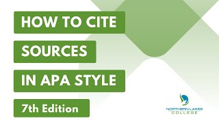 How to Cite Sources in APA Style  7th Edition [upl. by Lebna]