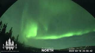 Aurora Activity from the Cabin in Fairbanks Night Starting March 18 2024 [upl. by Oralle942]