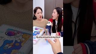 REVIEW Quỳnh và Chi thi tô màu xem bút của ai tốt hơn kawaii funnyvideo funnyshorts shortviral [upl. by Acir]