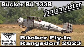 Bücker FlyIn Rangsdorf 2023 Bücker Bü133B Jungmeister LG07 DEMKP [upl. by Anaahs]