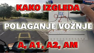 Kako izgleda polaganje vožnje za motor A A1 A2 AM Poligon vožnja kroz grad i još par detalja [upl. by Garreth]