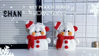 Crochet tutorial  How to do Snowman keypouch ☃️🎄❄️ [upl. by Nylarat52]