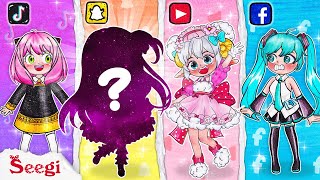 NEW FASHION SOCIAL MEDIA trend is Miku and Anya Famous characters  Stop Motion Paper [upl. by Regazzi]