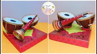 How to make Tabla from coconut shell Paper sanai Coconut shell craft Rukhwat ideas [upl. by Anoi570]