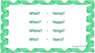 Question words in Tamil  Learn Tamil through English [upl. by Denae]