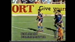 Eric Grothe disallowed try  Balmain vs Parramatta 1980 Rd 1 [upl. by Cocks]