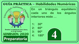 Ejercicio 4  Admisión 2020  《Preparatoria 》 Universidad Autónoma Chapingo  Habilidad Numérica [upl. by Mccord]