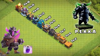 Every Town Hall vs PEKKA  Clash of Clans [upl. by Tamra]