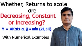 78 Whether Returns to scale are Decreasing Constant or IncreasingWith six 6 Numerical Examples [upl. by Ydisac726]