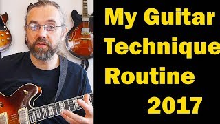 My Guitar Practice Routine 2017  Technique Spread Triads Quartal Arpeggios  Jazz Guitar Vlog [upl. by Nannah]